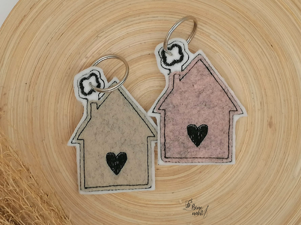 Schlüsselanhänger Haus - ITH-Stickdatei